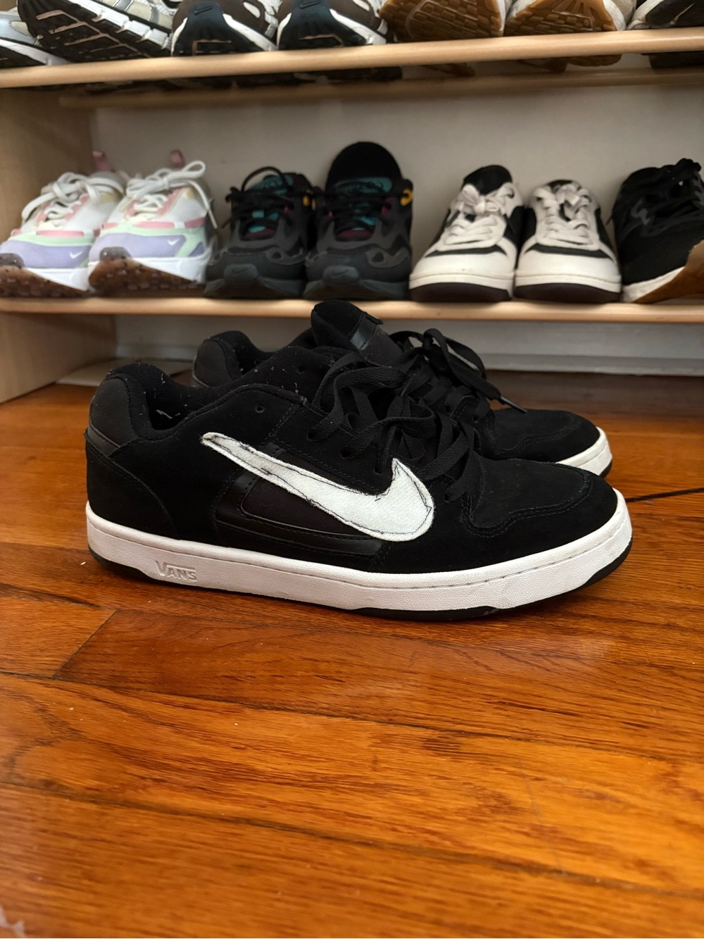 Vans with nike swoosh custom